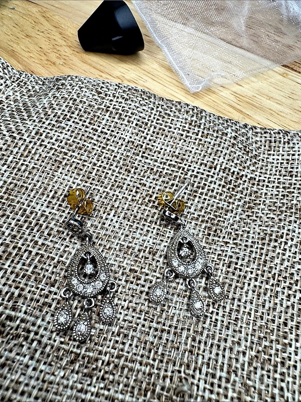 .925 Filigree Drop Earrings in Silver- Like New